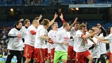 Il Bayern festeggia dopo la vittoria ai rigori contro il Real Madrid