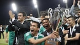 Ludogorets players celebrate their Bulgarian Cup triumph