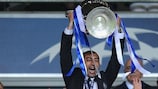 Roberto Di Matteo lifts the UEFA Champions League trophy with Chelsea