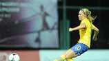 Elin Rubensson puts Sweden 2-0 up with a free-kick