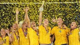 Las jugadoras suecas celebran la victoria