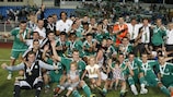 O Ludogorets Razgrad festeja a vitória na SuperTaça da Bulgária