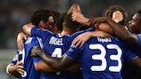 Dynamo feiert den 3:1-Sieg im Hinspiel