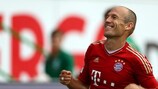 Arjen Robben celebra el tercer tanto del Bayern