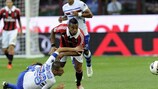 Robinho in action during Sunday's home loss against Sampdoria before his muscle injury
