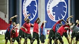 LOSC train in Copenhagen on the eve of the first leg