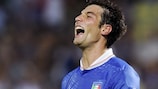 Federico Peluso celebrates after scoring for Italy on his third international appearance