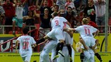 El Sevilla celebra un tanto durante la pasada temporada