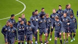 Belgium train on Monday ahead of their qualifier against Serbia