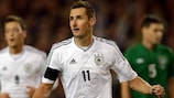 Miroslav Klose celebrates his 65th international goal