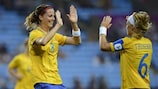 Lotta Schelin scored a milestone goal against Iceland