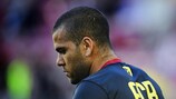 Dani Alves will be out of action for three weeks with a hamstring injury
