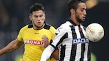 Young Boys Raúl Bobadilla chases down Udinese's Medhi Benatia