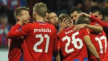Plzeň's players revel in their victory