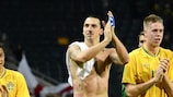 El sueco Zlatan Ibrahimović celebra el 4-2 ante Inglaterra