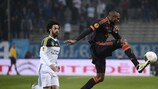 Cristian surveille de dégagement du défenseur de Marseille Kassim Abdallah, déçu après la défaite