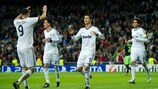 Cristiano Ronaldo festeja o primeiro golo do Real
