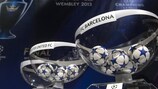 Os potes e as bolas do sorteio da UEFA Champions League