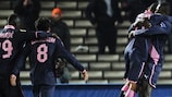 Cheick Diabaté (FC Girondins de Bordeaux) celebra el primer gol para los galos