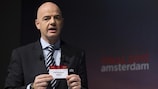 Gianni Infantino helped to conduct today's round of 32 and 16 draws in Nyon