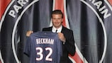 David Beckham con la maglia numero 32 al PSG