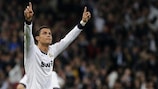 El madridista Cristiano Ronaldo celebra su gol en el partido de ida