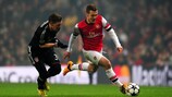 Jack Wilshere (right) in action in the first leg against Bayern