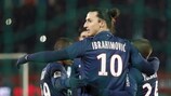 Zlatan Ibrahimović esulta dopo essere andato a segno su rigore contro il Bastia
