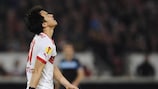 Shinji Okazaki despairs during Stuttgart's first-leg defeat