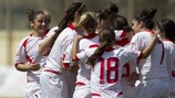 Malta celebrate after scoring one of their six goals against Luxembourg
