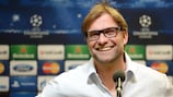 Dortmund coach Jürgen Klopp in relaxed mood at the pre-match press conference