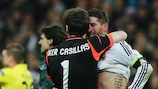 Le capitaine du Real Madrid Iker Casillas et Sergio Ramos la mine défaite après leur élimination contre le Borussia Dortmund