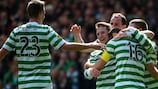 Los jugadores del Celtic celebraron la victoria en Belfast