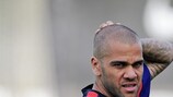 Barcelona's Daniel Alves has been sidelined with a calf injury