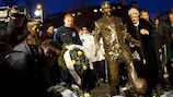 The Ferenc Puskás statue is unveiled in Obuda
