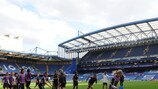L'allenameto della vigilia del Lione a Stamford Bridge