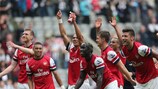 Les joueurs d'Arsenal après la dernière journée de la saison 2012/13