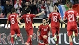 Portugal players rush to congratulate Hélder Postiga