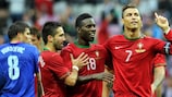 Cristiano Ronaldo festeja após marcar à Croácia