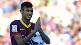 Neymar shows his appreciation during his Barcelona unveiling