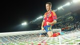 Álvaro Vázquez feiert mit Spanien den Triumph bei der U21-EM im Sommer