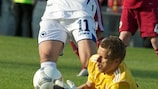 Andris Vaņins in action for Latvia