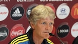 Pia Sundhage is looking forward to her first competitive game at the Sweden helm