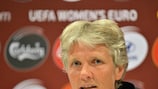 La coach suédoise Pia Sundhage après le match nul concédé à Göteborg
