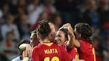 Spain's post-match celebrations