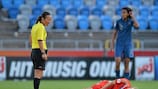 Anastasia Pozdeeva lies injured against France