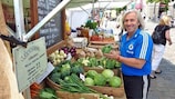 Germany team chef Bernhard Reiser gets a flavour of the local produce in Vaxjo