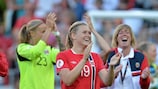 Ingvild Isaksen leads Norway's celebrations after their last-eight win