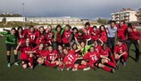 Atlético Ouriense celebrate after clinching their maiden domestic title in April