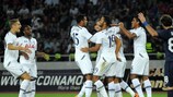 Los jugadores del Tottenham celebran su triunfo en Georgia
